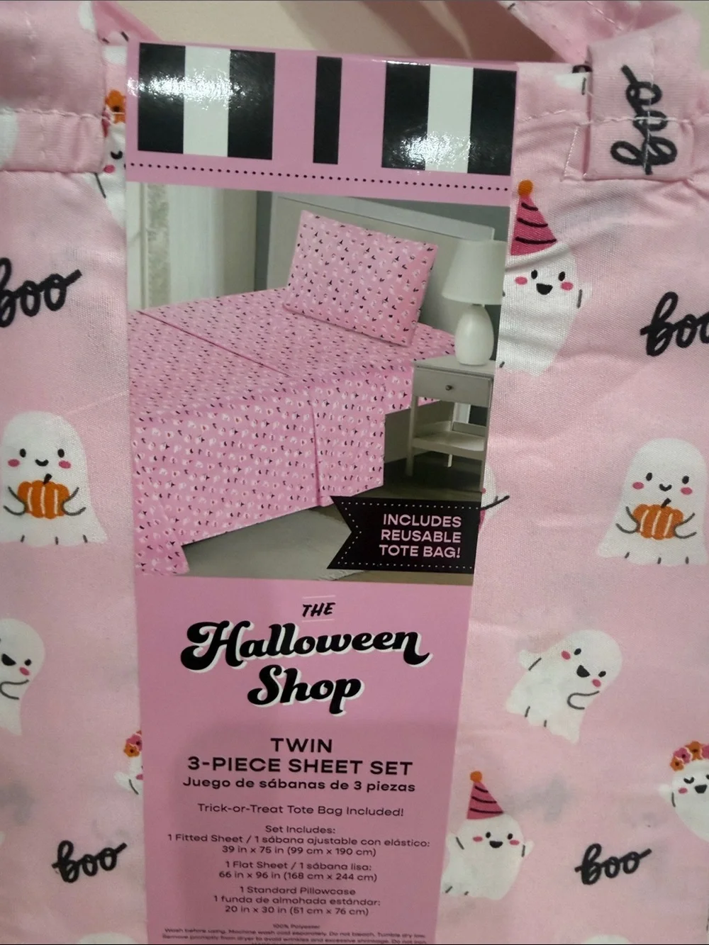 The Halloween Shop White/Pink & Black 